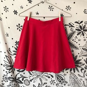 Forever 21 holiday red mini circle/skater skirt